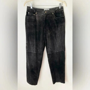 Vintage Suede Leather Pants Women’s 8 Distressed 90’s Black Bagatelle Pant
